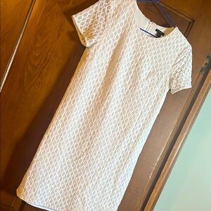 Chic White Textured Dress Ann Taylor